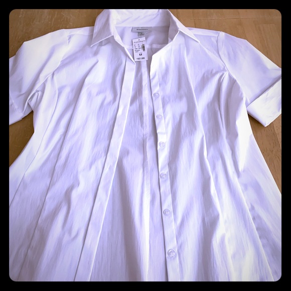 Dress Barn Tops - NWT White button down shirt sleeve top